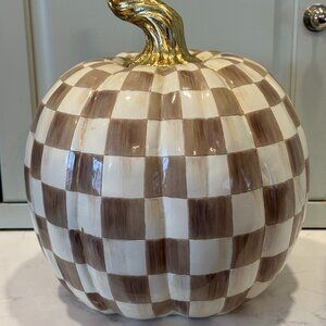 MacKenzie Childs Mocha Check Large Pumpkin